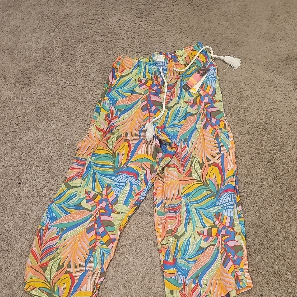 Colorful Tropical Print Pants